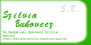 szilvia bukovecz business card